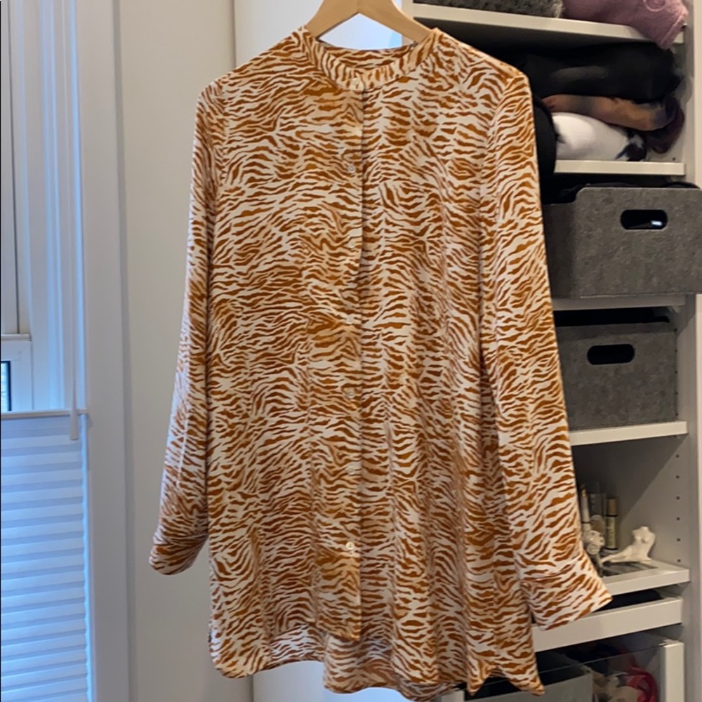 Animal print button up shirt - Bronze
